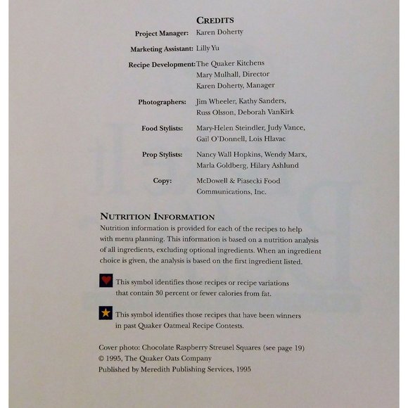 Bake It Better with Quaker Oats Cookbook 1995 Over 50 Recipes Hardcover - Picture 3 of 7